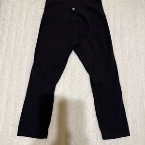 Lululemon Womens High Rise Elastic Waist Stretch Black Legging Size 8